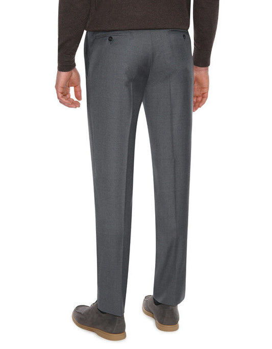Canali Siena Classic Fit, Super 130's Wool Dress Pants in Charcoal Gray