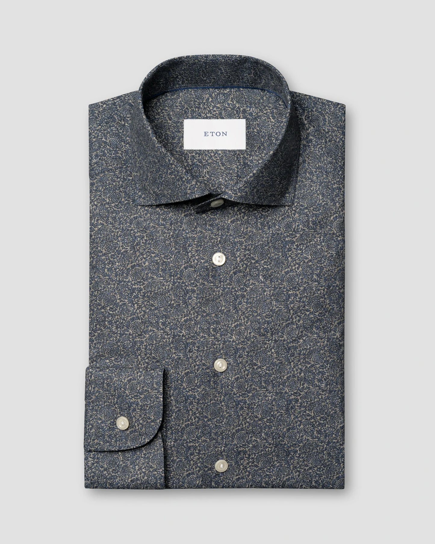 Eton Slim Tonal Ornamental Print Shirt