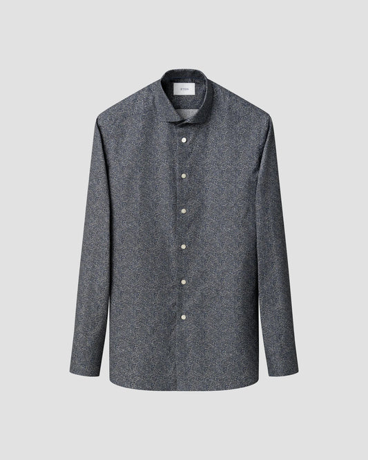 Eton Slim Tonal Ornamental Print Shirt