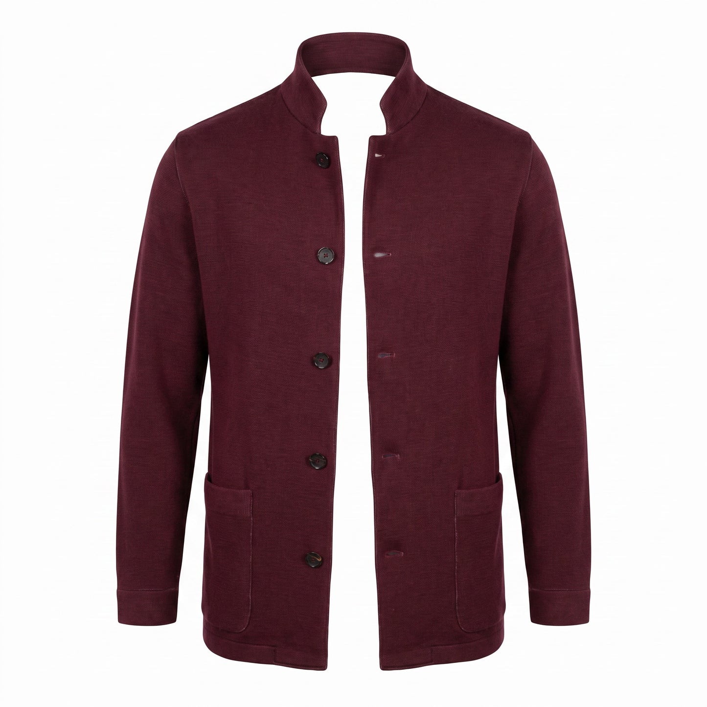 Fradi Wool and Cotton Jersey Billionaire Jacket in Burgundy