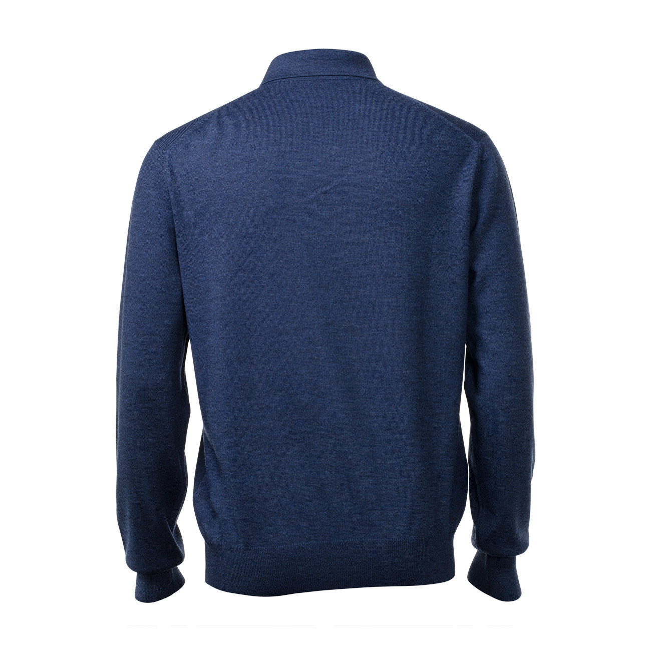 Gran Sasso Extra Fine Merino Wool Polo Sweater in Mid Blue