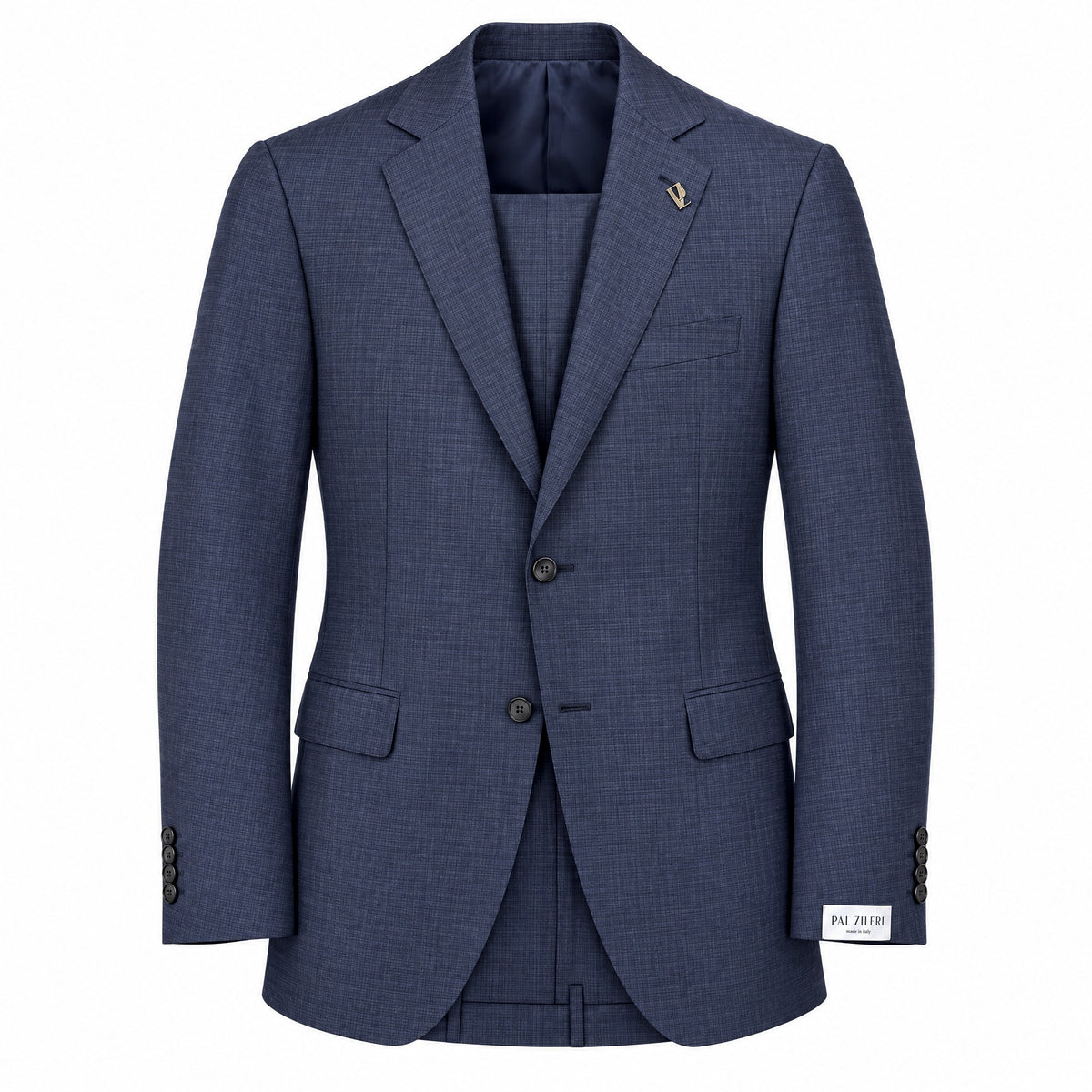 Pal Zileri Vicenza Z Model Super 130's Wool Suit in Blue Mini check