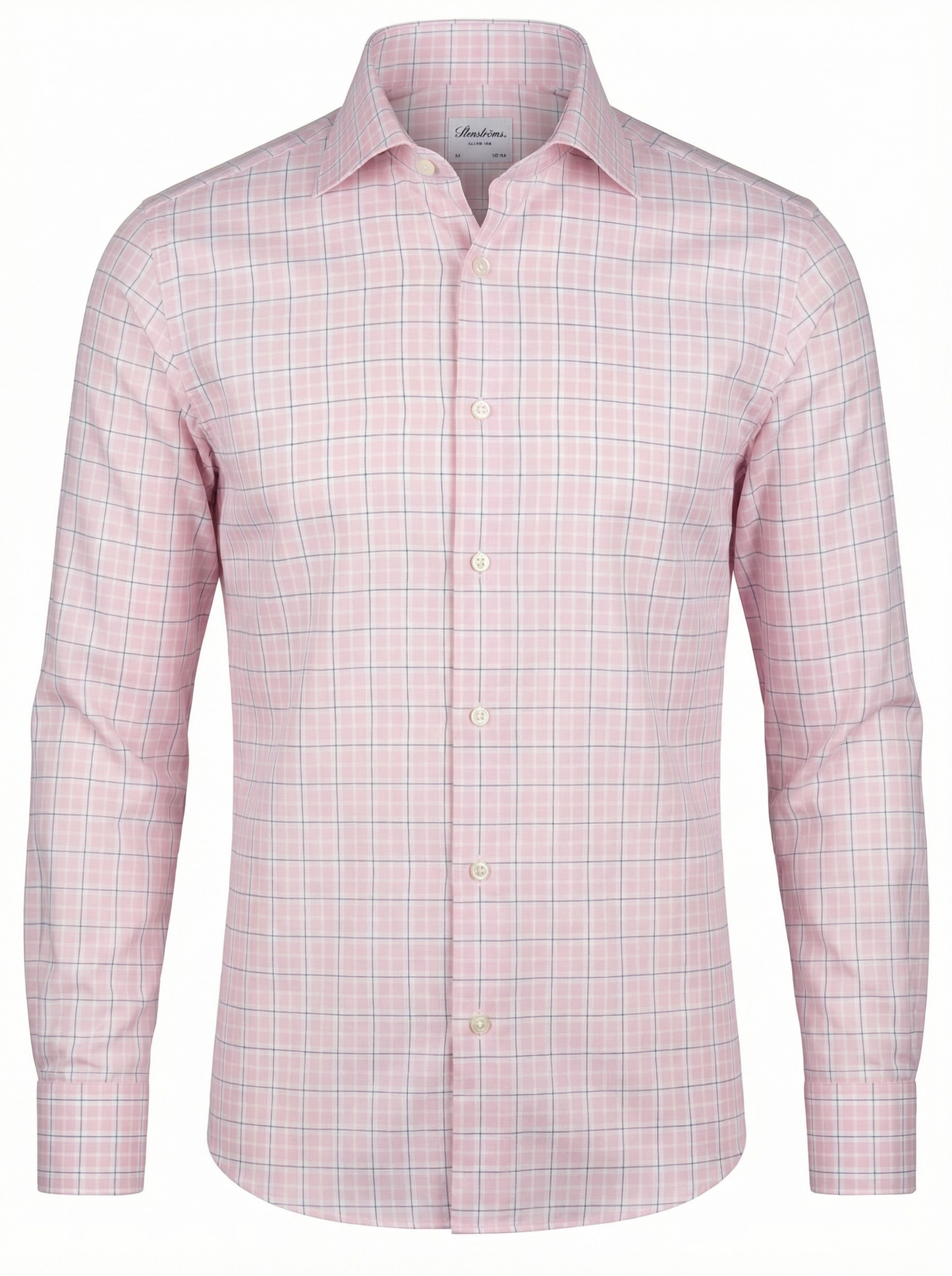 Stenströms Slim Light Pink Checked Twill Shirt