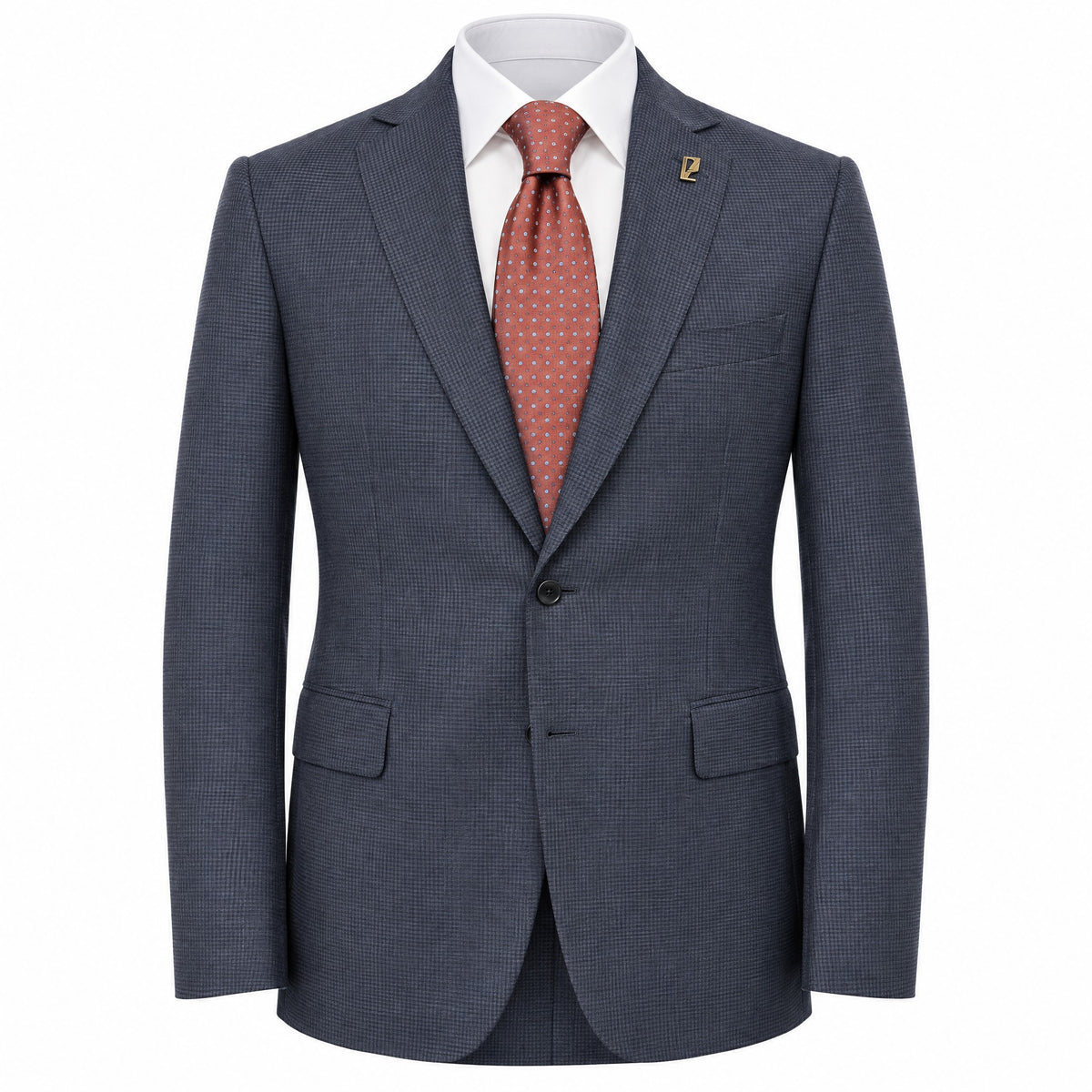 Pal Zileri Vicenza Z Model Wool Houndstooth Suit in Blue