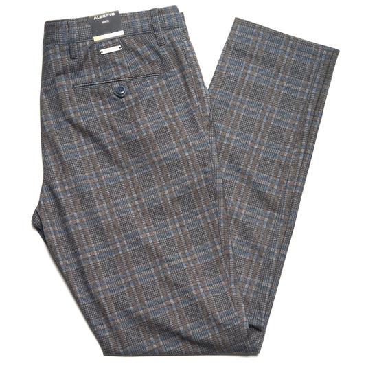 Alberto Rob Jersey Check Pattern in Blue/Brown