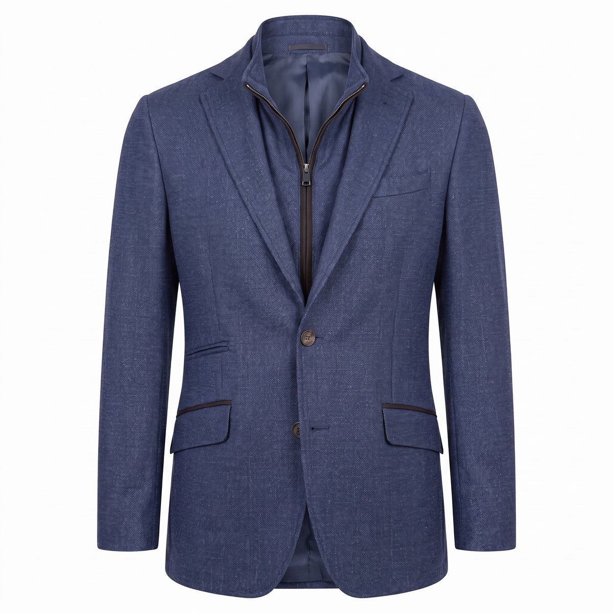 Pal Zileri Wool Hybrid Jacket with Detachable Bib in Blue