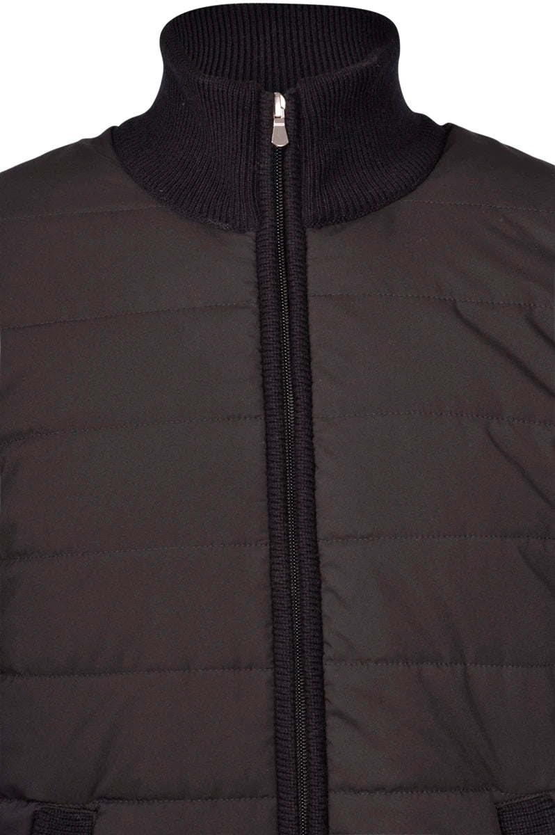 Gran Sasso Wool and Nylon Full-Zip Jacket in Black