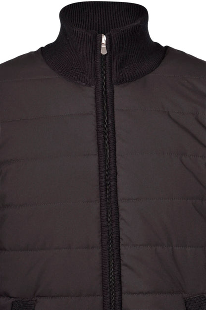 Gran Sasso Wool and Nylon Full-Zip Jacket in Black