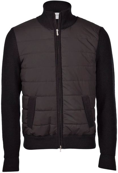 Gran Sasso Wool and Nylon Full-Zip Jacket in Black