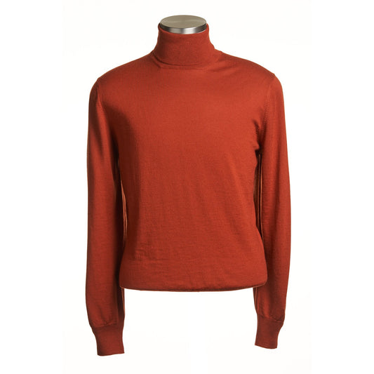 Gran Sasso Extra Fine Merino Wool Turtleneck Sweater in Burnt Orange