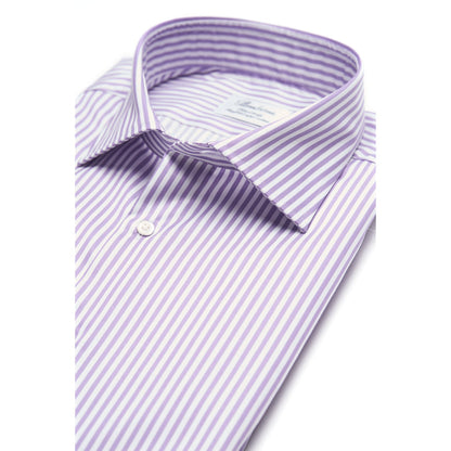 Stenstroms Light Lavender Striped Twill Sport Shirt