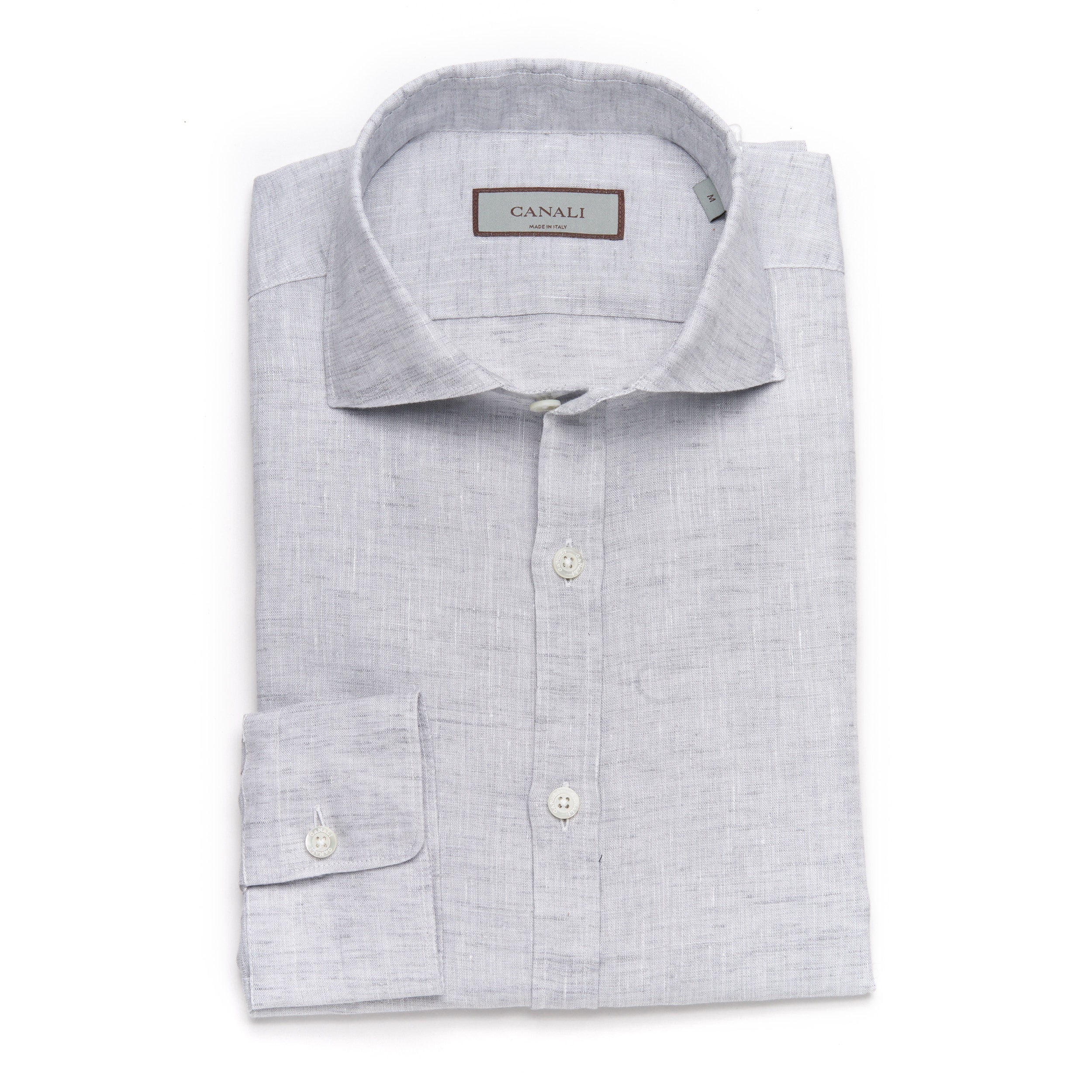 Canali Linen Sport Shirt in Light Grey – Uomo San Francisco