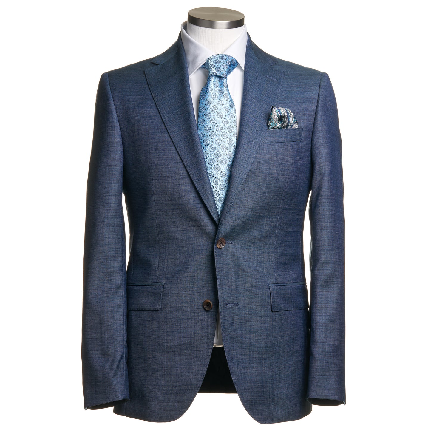 Uomo Super 120 Wool Suit in Teal Blue