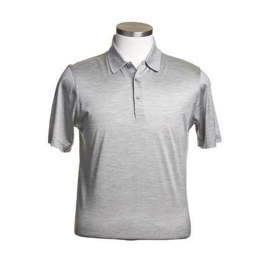 Gran Sasso Silk Polo Shirt in Light Gray