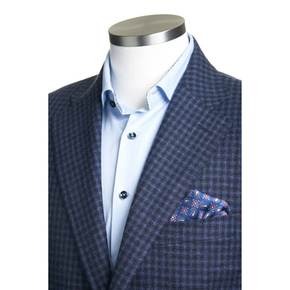 Canali Siena Model Wool Cashmere Sport Coat in Blue Check