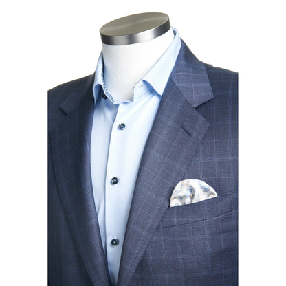 Canali Siena Model Wool Sport Coat in Blue Check