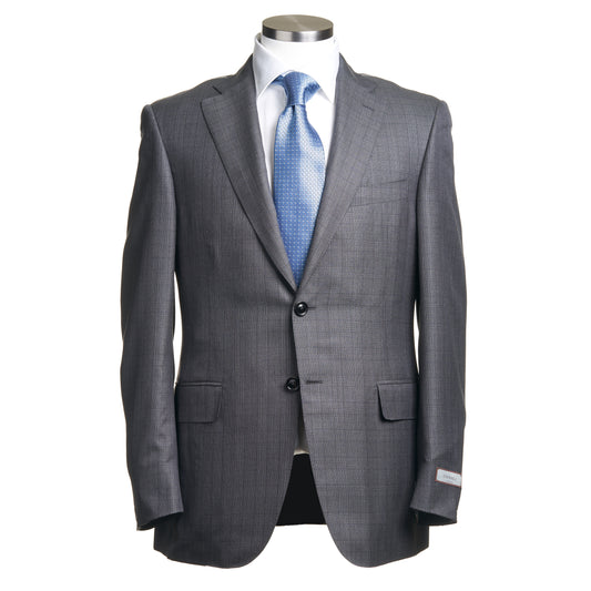 Canali Suit in Super 150s Wool Exclusive in Grey Olive Check