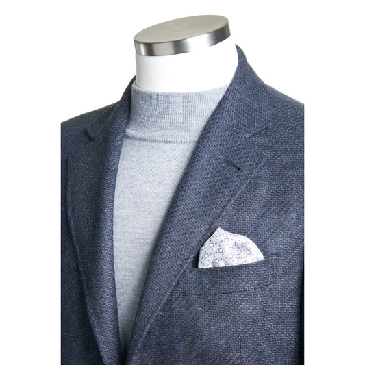 Canali Kei Model Wool Sport Coat in  Blue & Gray.