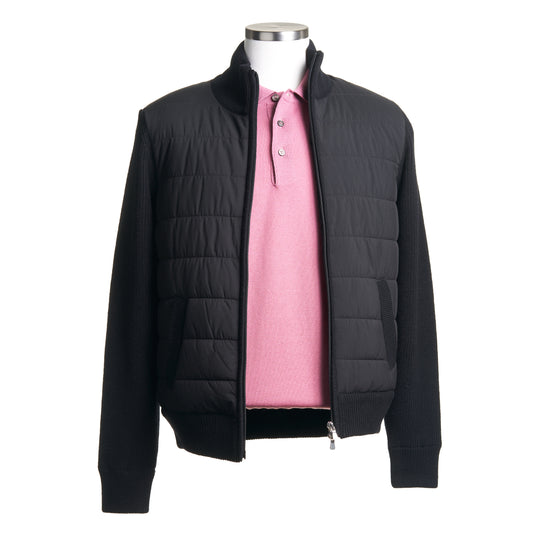 Gran Sasso Wool and Nylon Full-Zip Jacket in Black