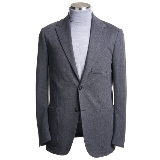 Canali Classic Fit Textured Jersey Unstructured Sport Coat in Grey