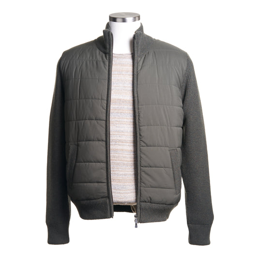 Gran Sasso Wool and Nylon Full-Zip Jacket in Olive