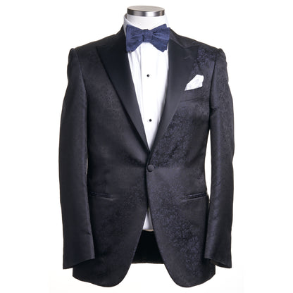 Canali Silk Jacquard Dinner Jacket in Dark Navy