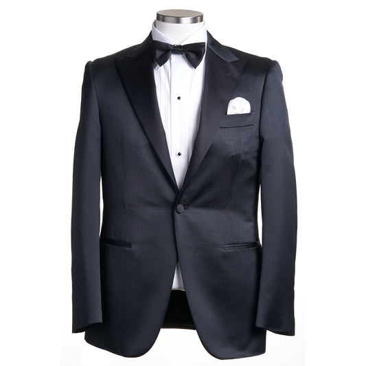 Canali Silk Jacquard Dinner Jacket in Black