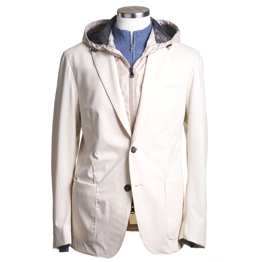 Fradi Stretch Jacket with Removable Hoodie and Chest-Piece in Beige