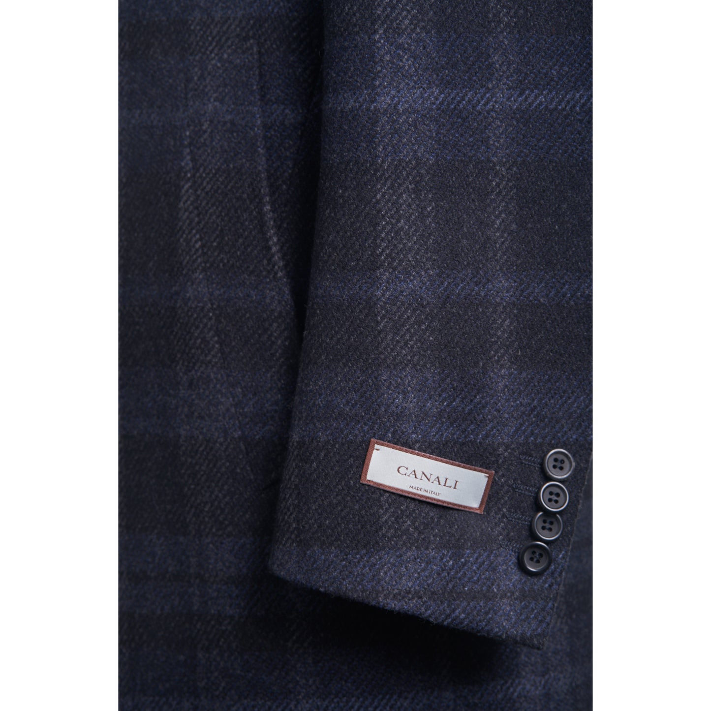 Canali Kei Wool & Cashmere Topcoat in Blue & black