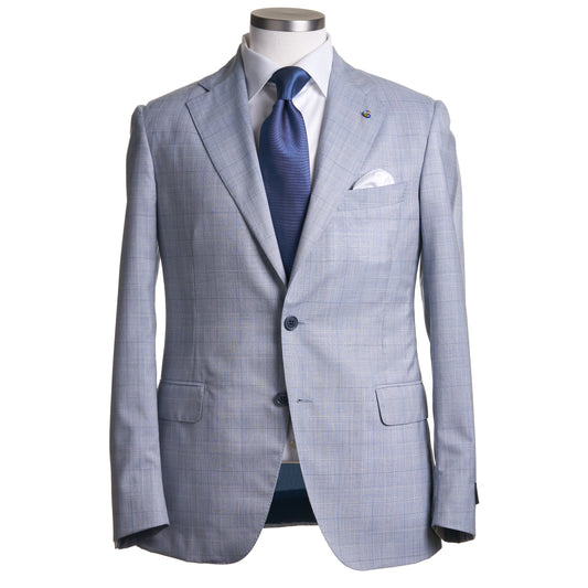 Belvest Wool & Silk Suit in Light Blue.