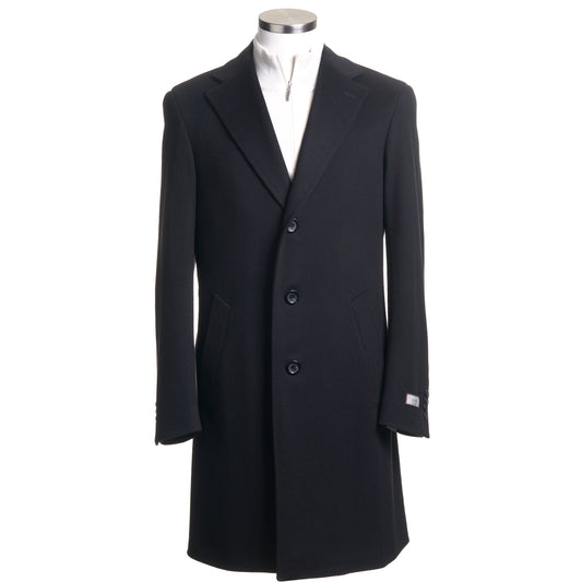 Canali Kei Wool & Cashmere Topcoat in Black