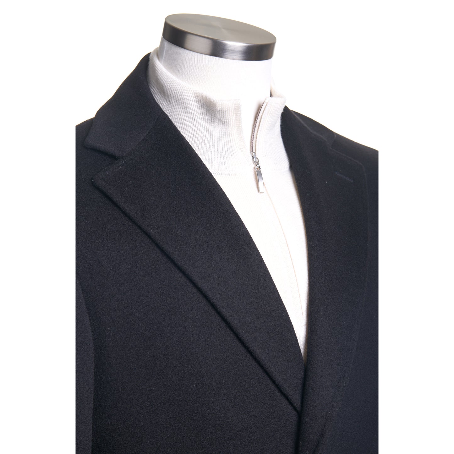 Canali Kei Wool & Cashmere Topcoat in Black