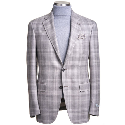 Canali Kei Model Wool Sport Coat in Soft Tan & Light Gray