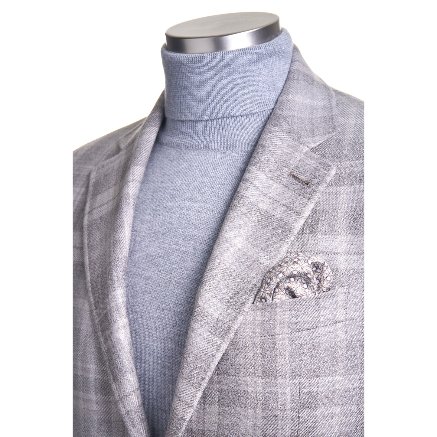 Canali Kei Model Wool Sport Coat in Soft Tan & Light Gray