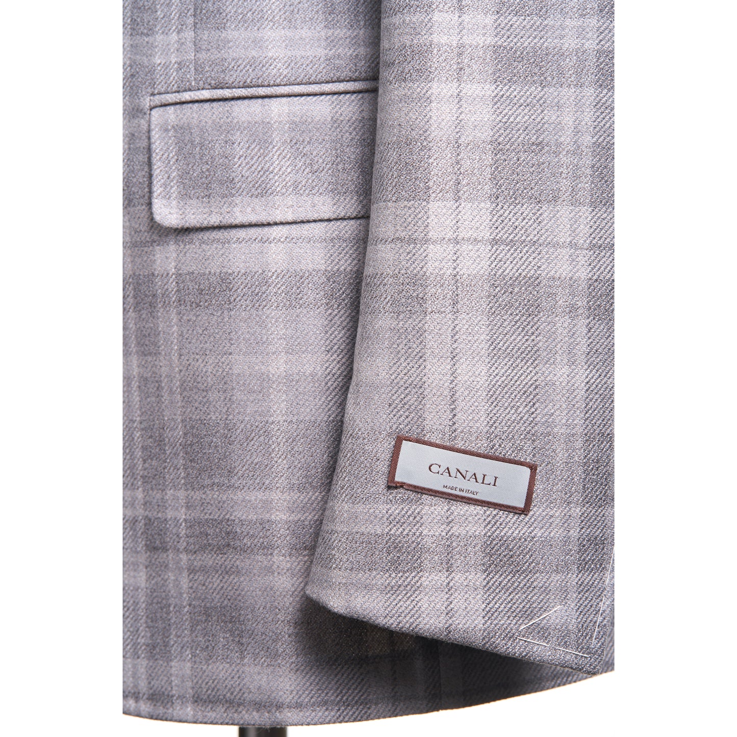 Canali Kei Model Wool Sport Coat in Soft Tan & Light Gray