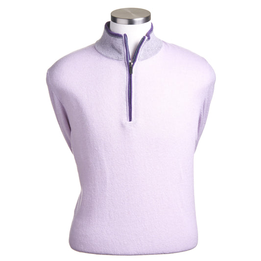 Codice Quarter-Zip Wool & Cashmere Sweater in Pink