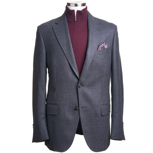 Uomo Wool & Cashmere Sport Coat in Micro Pattern Gray