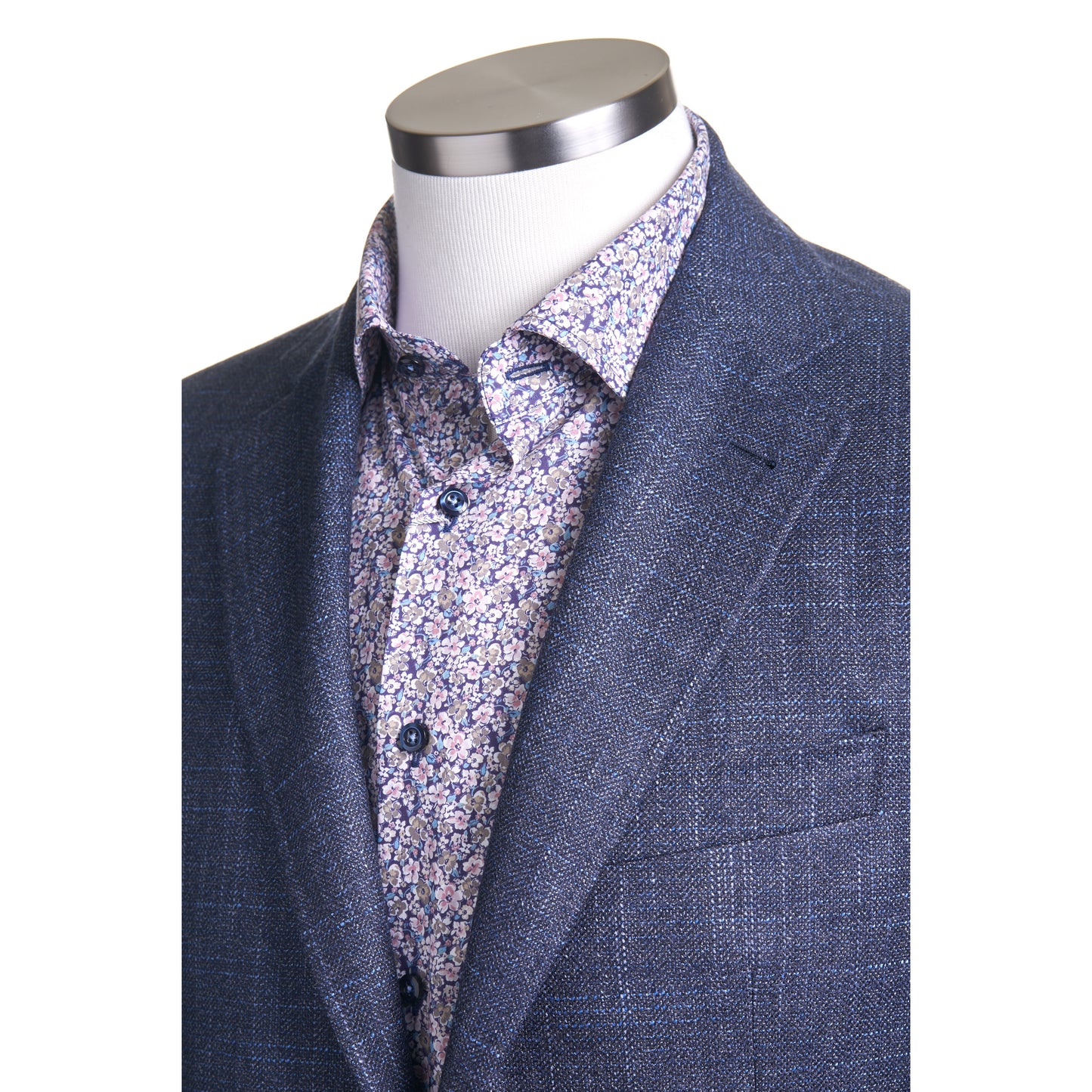 Canali Kei Model Wool , Silk & Cashmere Sport Coat in Blue