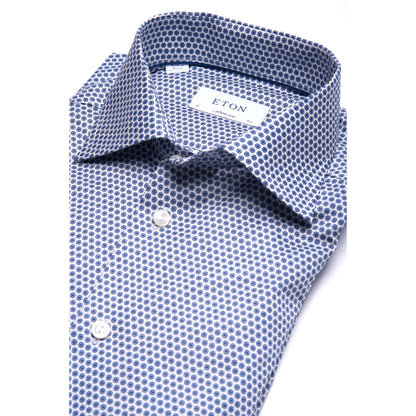 Eton Micro Floral Signature Twill Sport Shirt in Light Blue