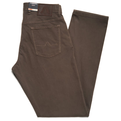 Alberto Jeans Regular Fit Soft Twill in Tobacco