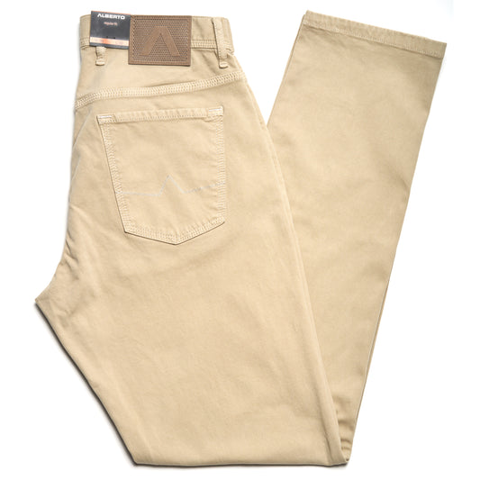 Alberto Jeans Pipe Soft Twill Regular Fit in Tan