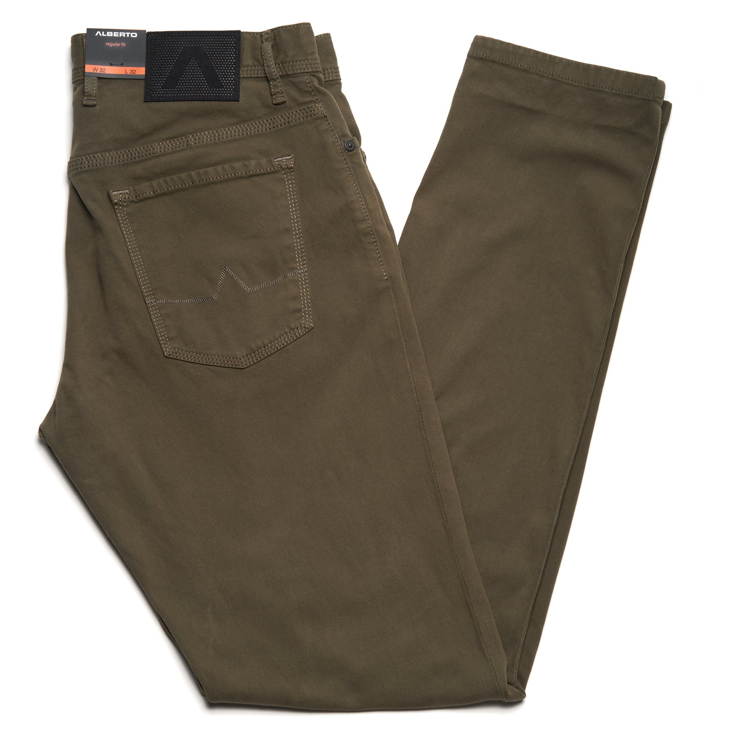 Alberto Jeans Regular Fit Soft Twill in Tobacco