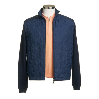 Waterville Water Repellent Quilted Nylon Jacket in Navy Blue.