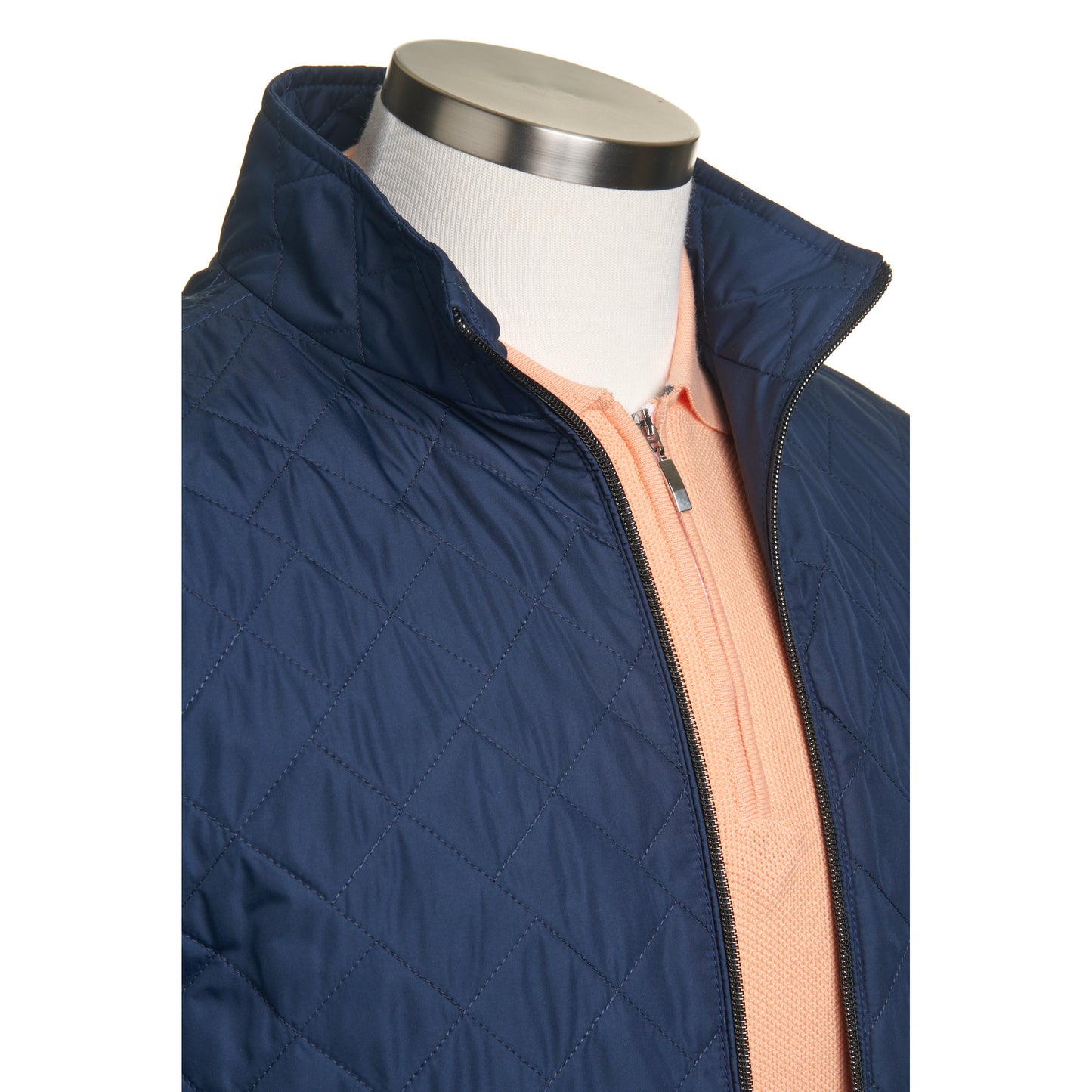 Waterville Water Repellent Quilted Nylon Jacket in Navy Blue.