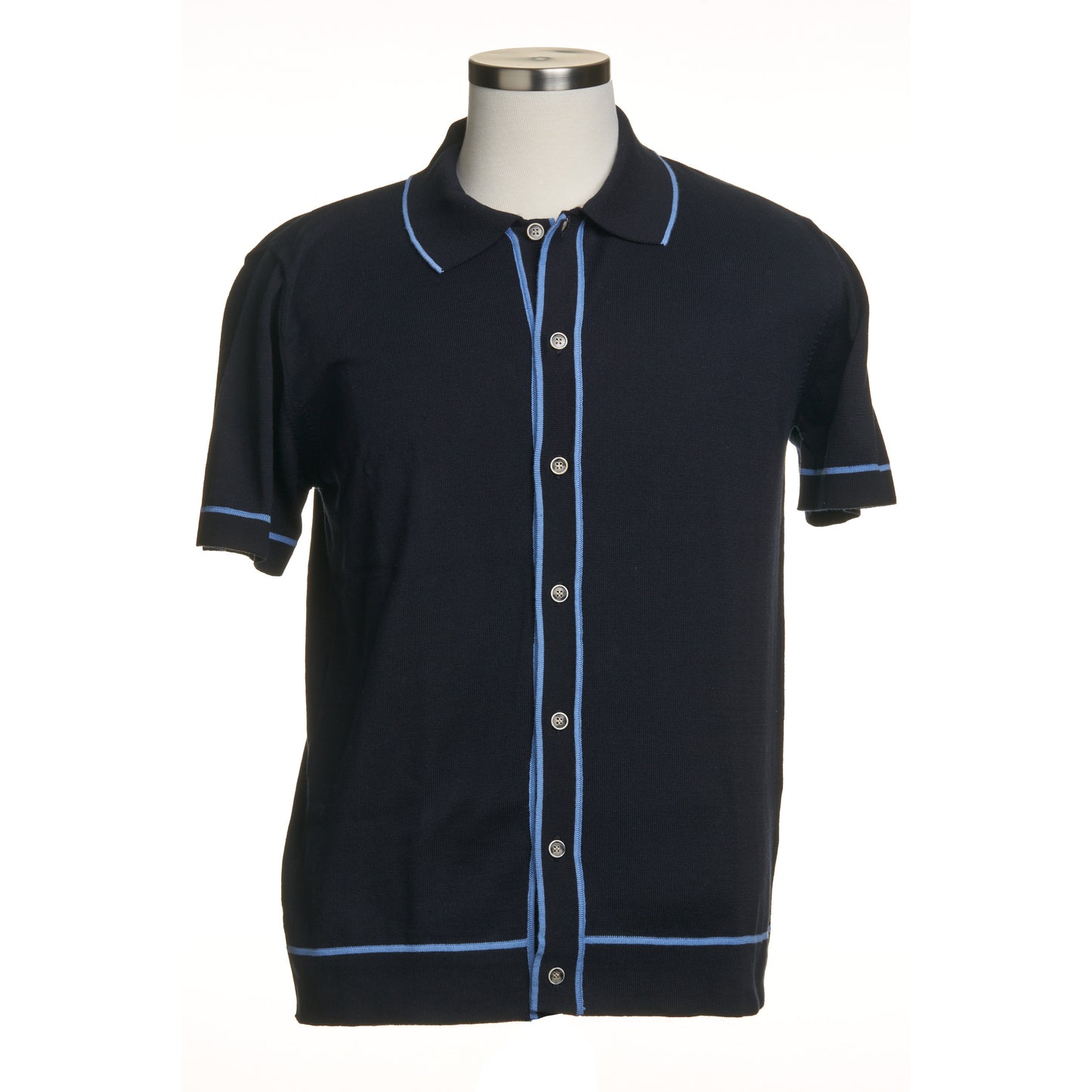 Codice Short Sleeve Polo Cardigan-Navy