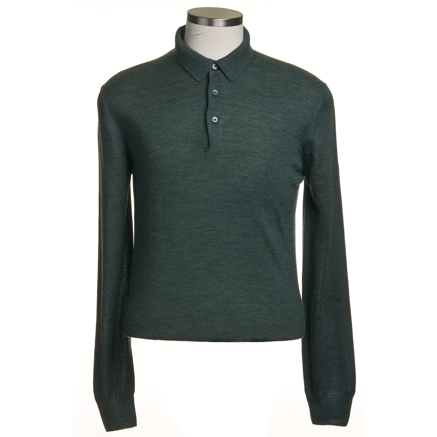 Gran Sasso Silk and Merino Wool Polo Sweater in Green