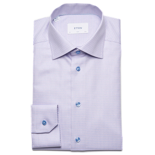 Eton Check Signature Dobby Pink Shirt  - Contemporary Fit