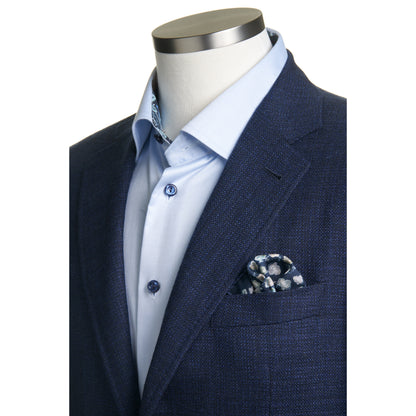 Canali Kei Model Wool Sport Coat in Blue Melange