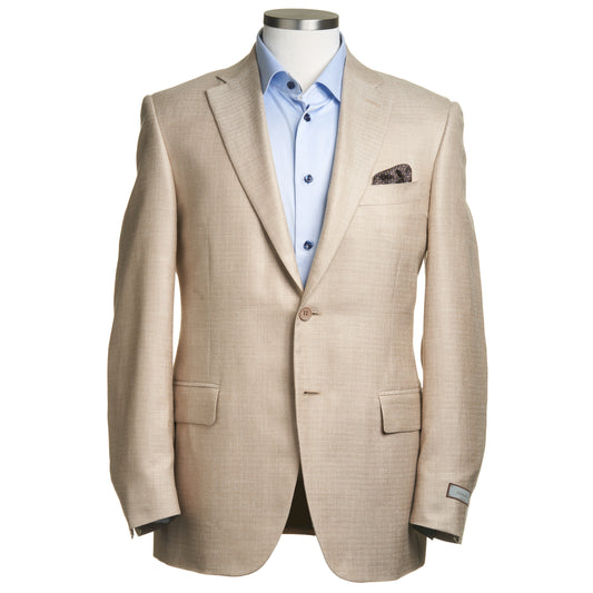 Canali Siena Model Sport Coat in Wool, Silk, and Linen –Tan
