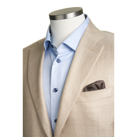 Canali Siena Model Sport Coat in Wool, Silk, and Linen –Tan